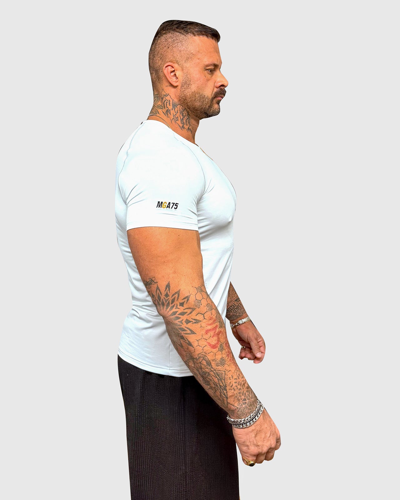 maglia attillata bianco perla