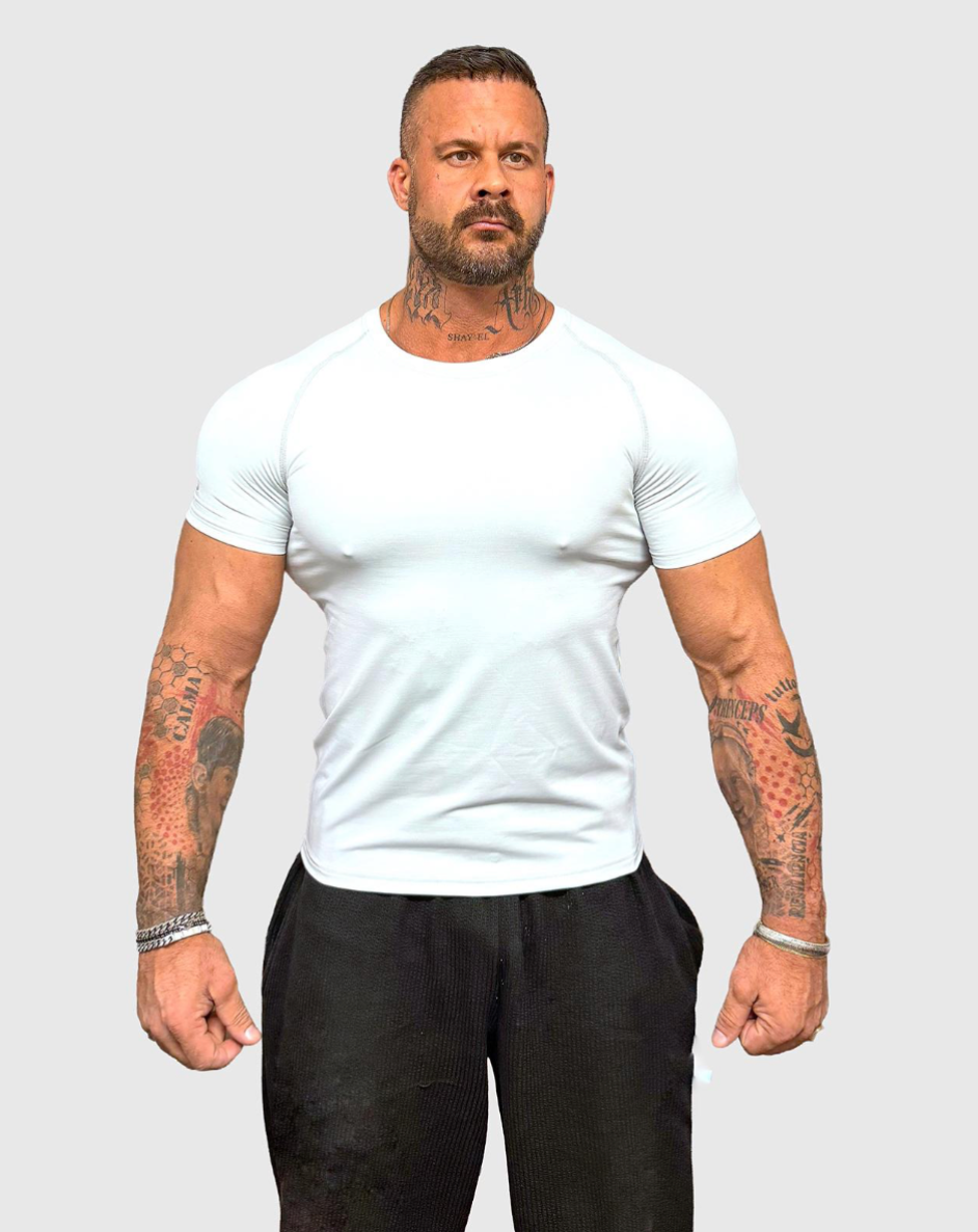 maglia attillata bianco perla