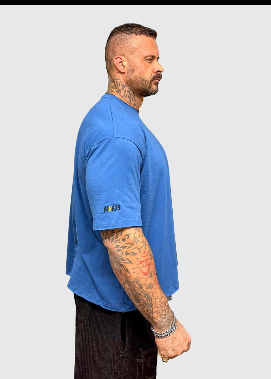 Oversize in cotone blu polvere