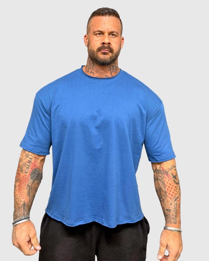 Oversize in cotone blu polvere